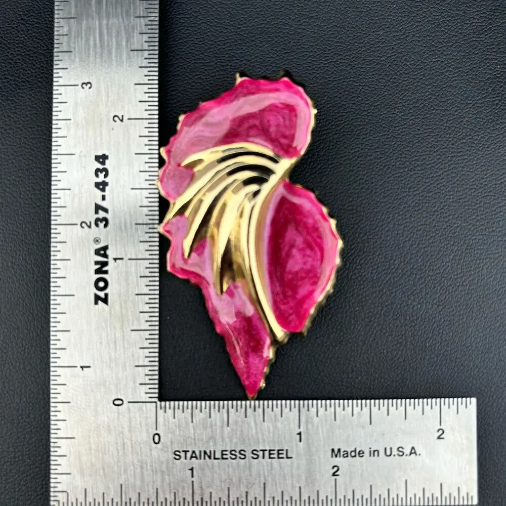 Vintage 1980 Pink Enamel Angel Wing Post Back Earrings
